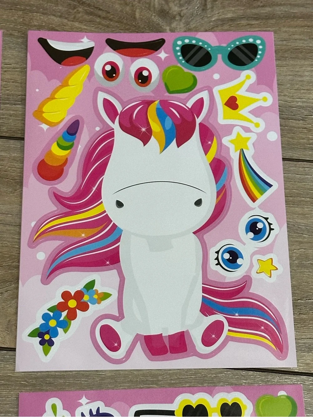 8 Unicorn Sticker Sheet Pack -Activity Multicolor